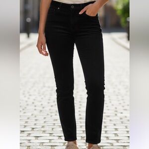 NWOT LOFT Women's Black Velvet 5 Pocket Straight Leg Jeans